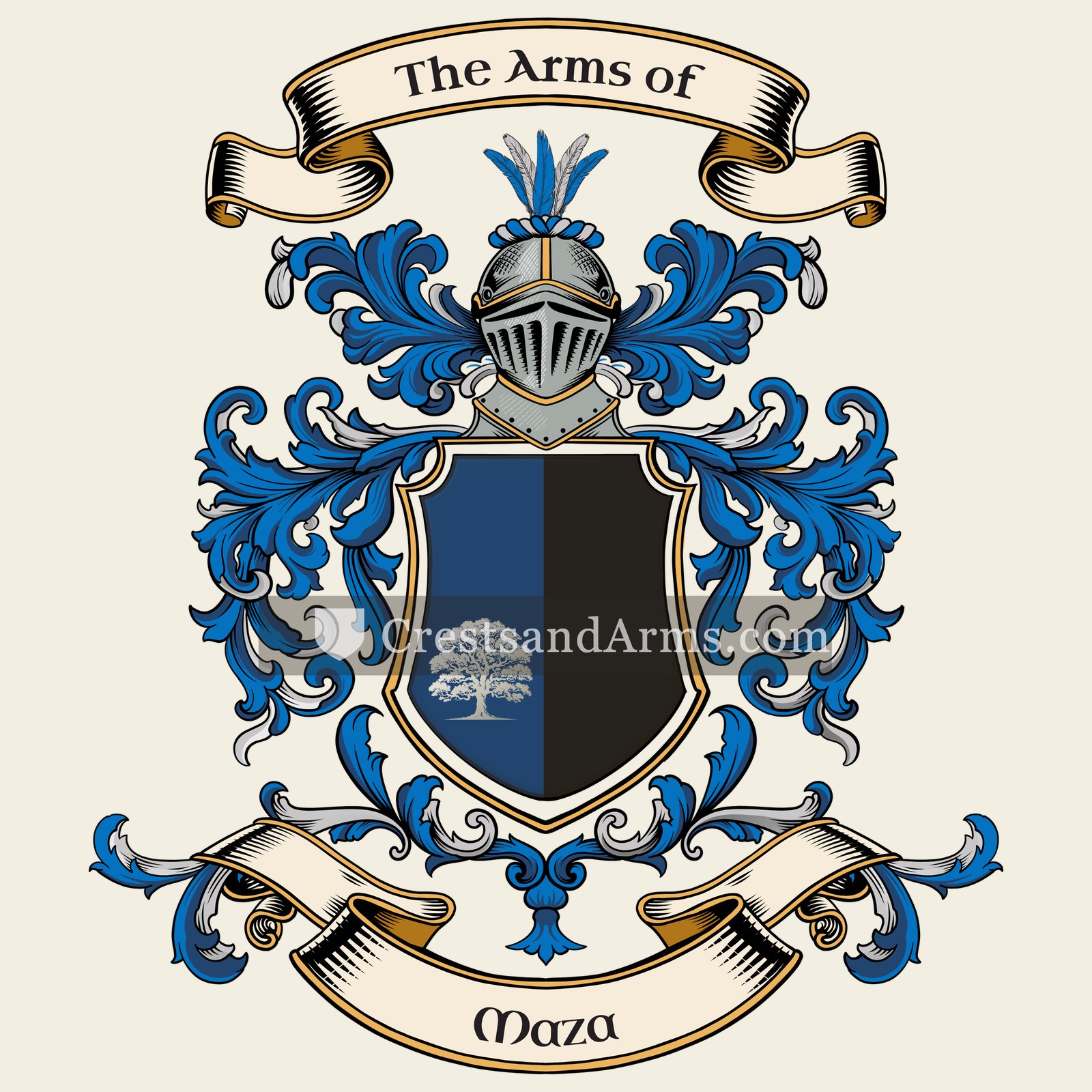 The Maza coat of arms, drawn from the recorded blazon