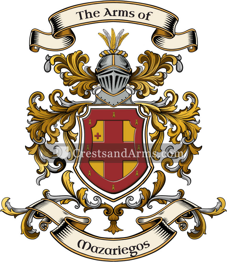 The Mazariegos coat of arms, drawn from the recorded blazon