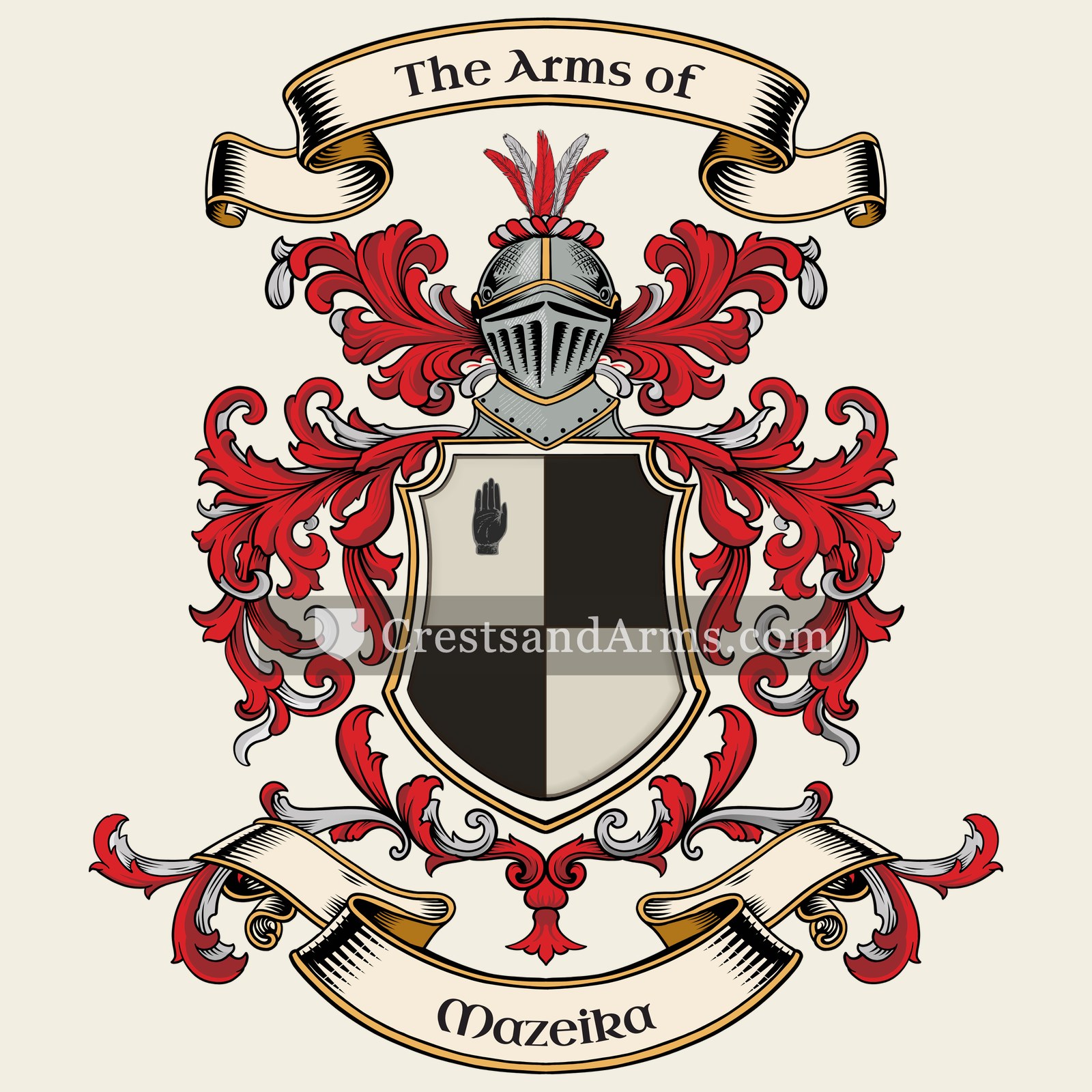 The Mazeika coat of arms, drawn from the recorded blazon