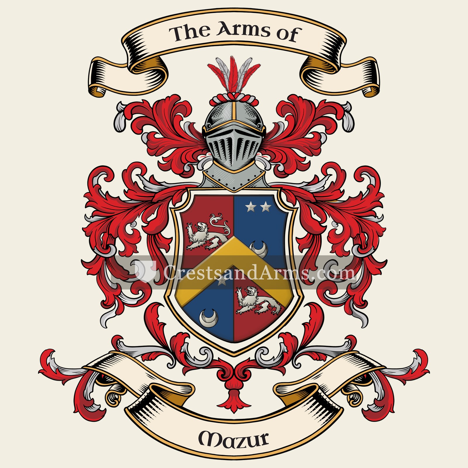 The Mazur coat of arms, drawn from the recorded blazon