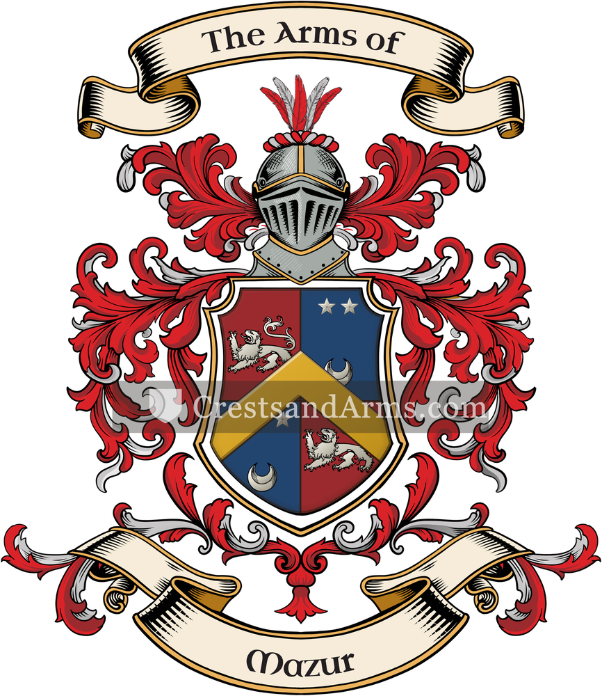 The Mazur coat of arms, drawn from the recorded blazon