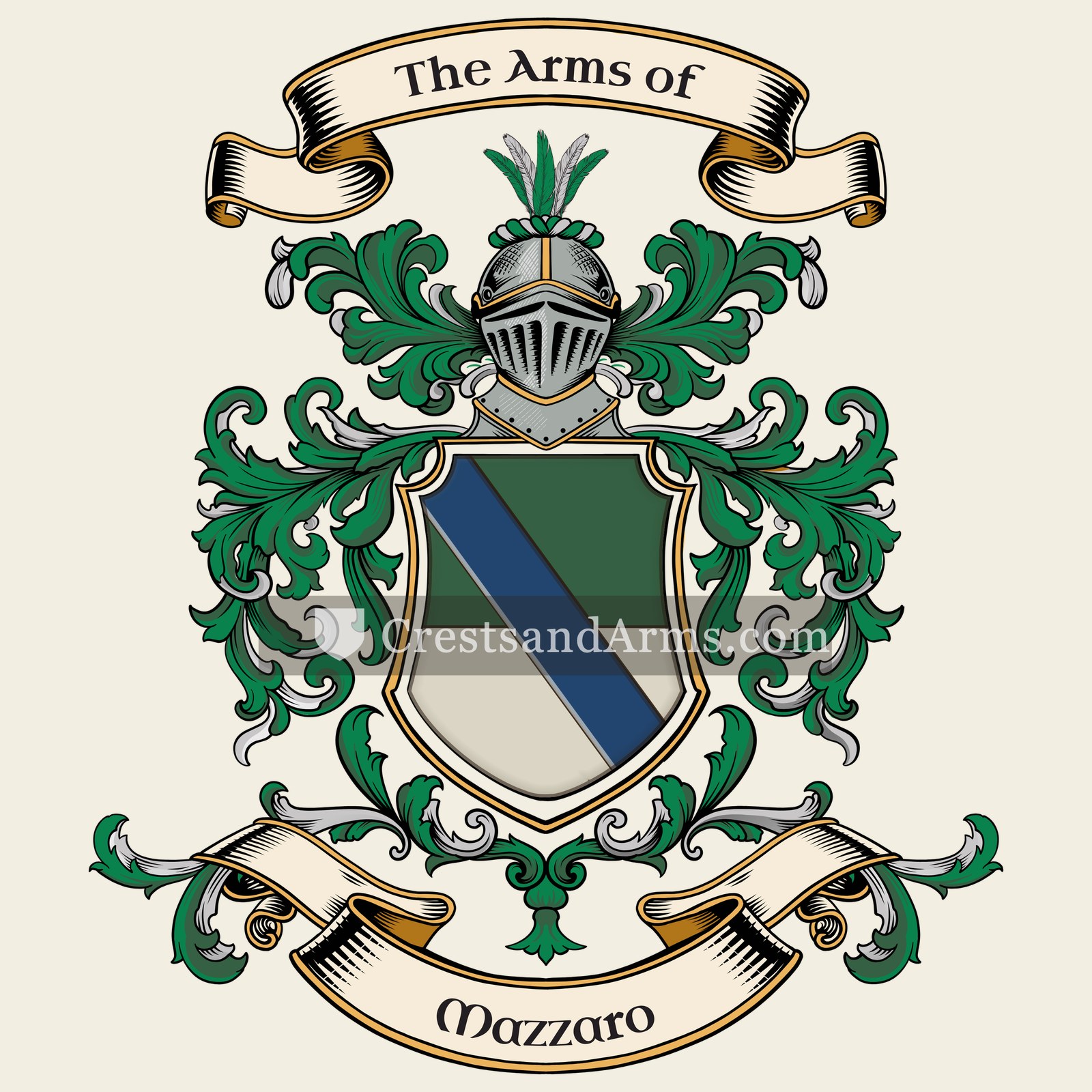 The Mazzaro coat of arms, drawn from the recorded blazon