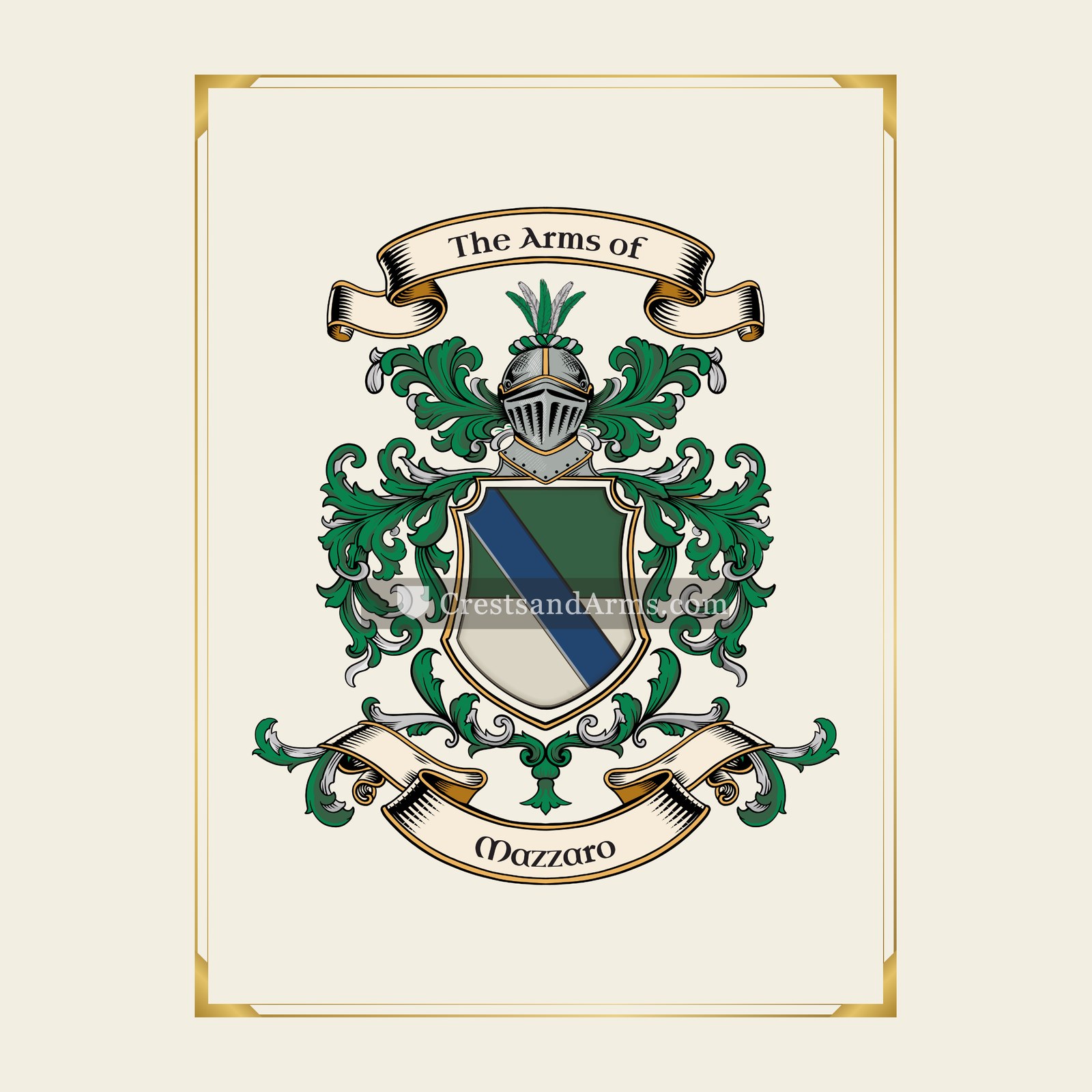 With gold border