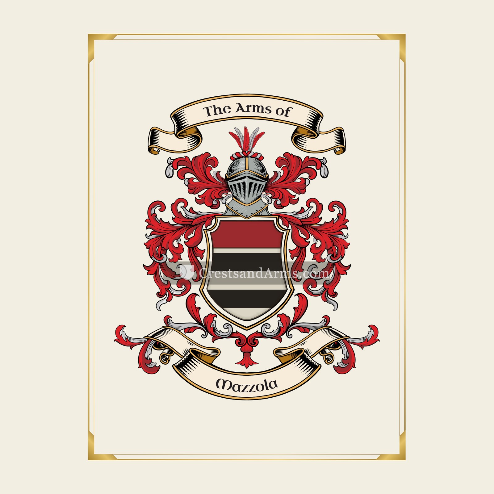 With gold border