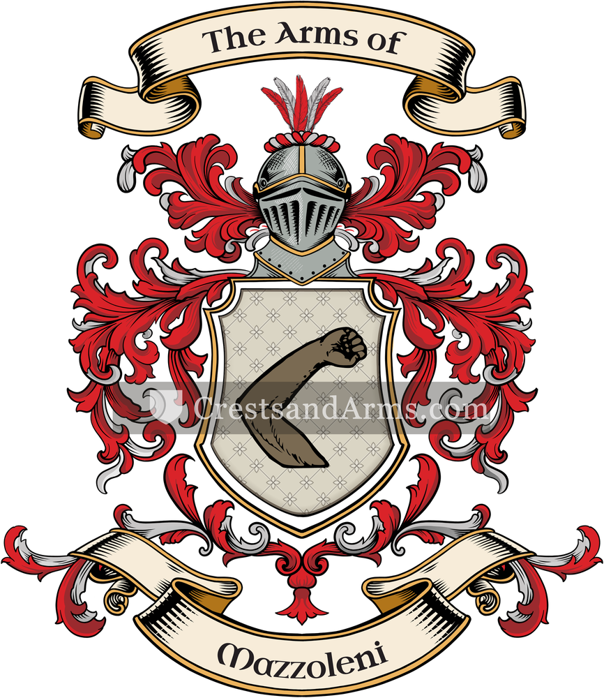 The Mazzoleni coat of arms, drawn from the recorded blazon