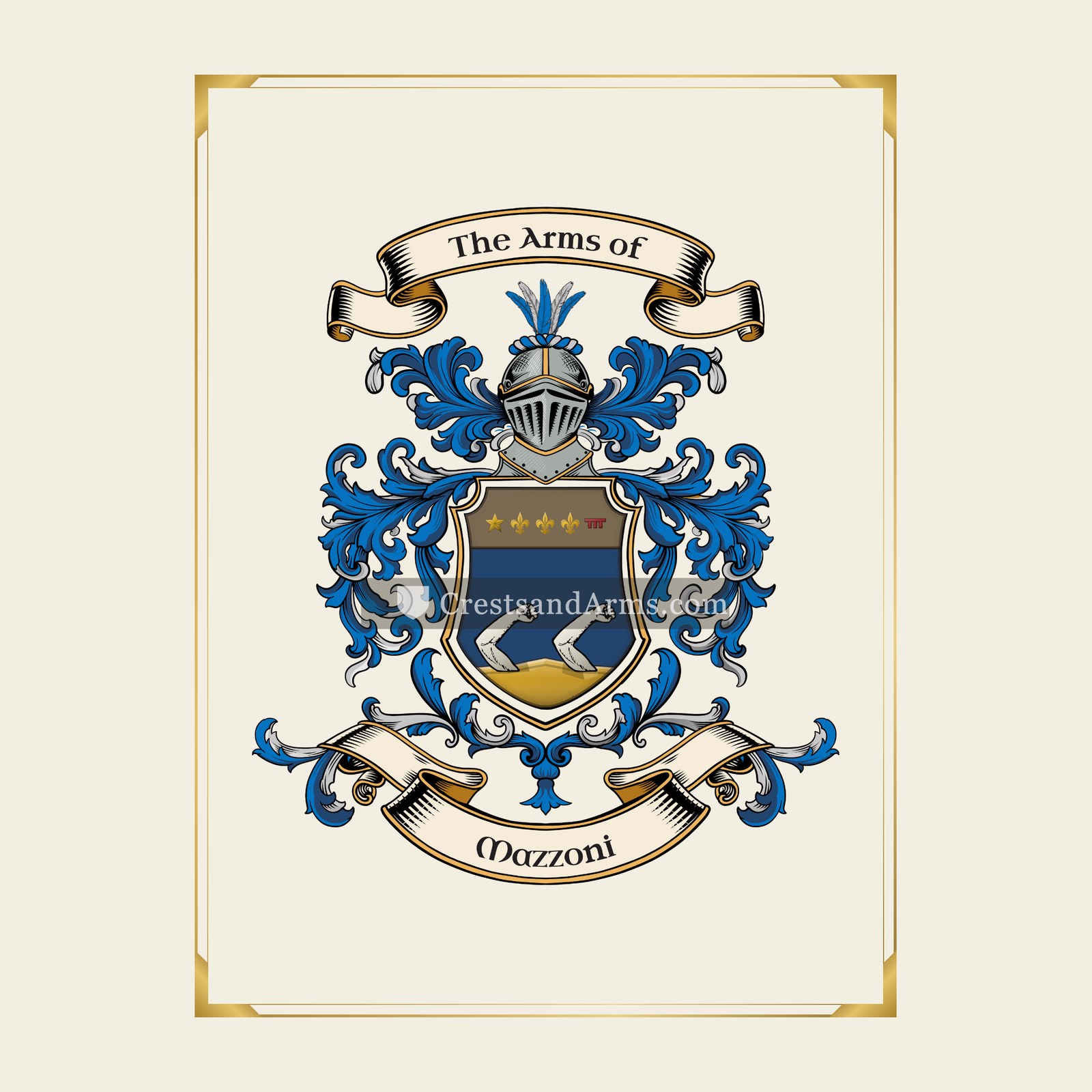 With gold border