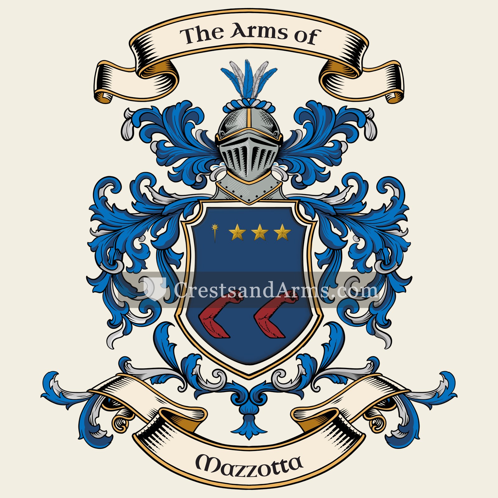 The Mazzotta coat of arms, drawn from the recorded blazon