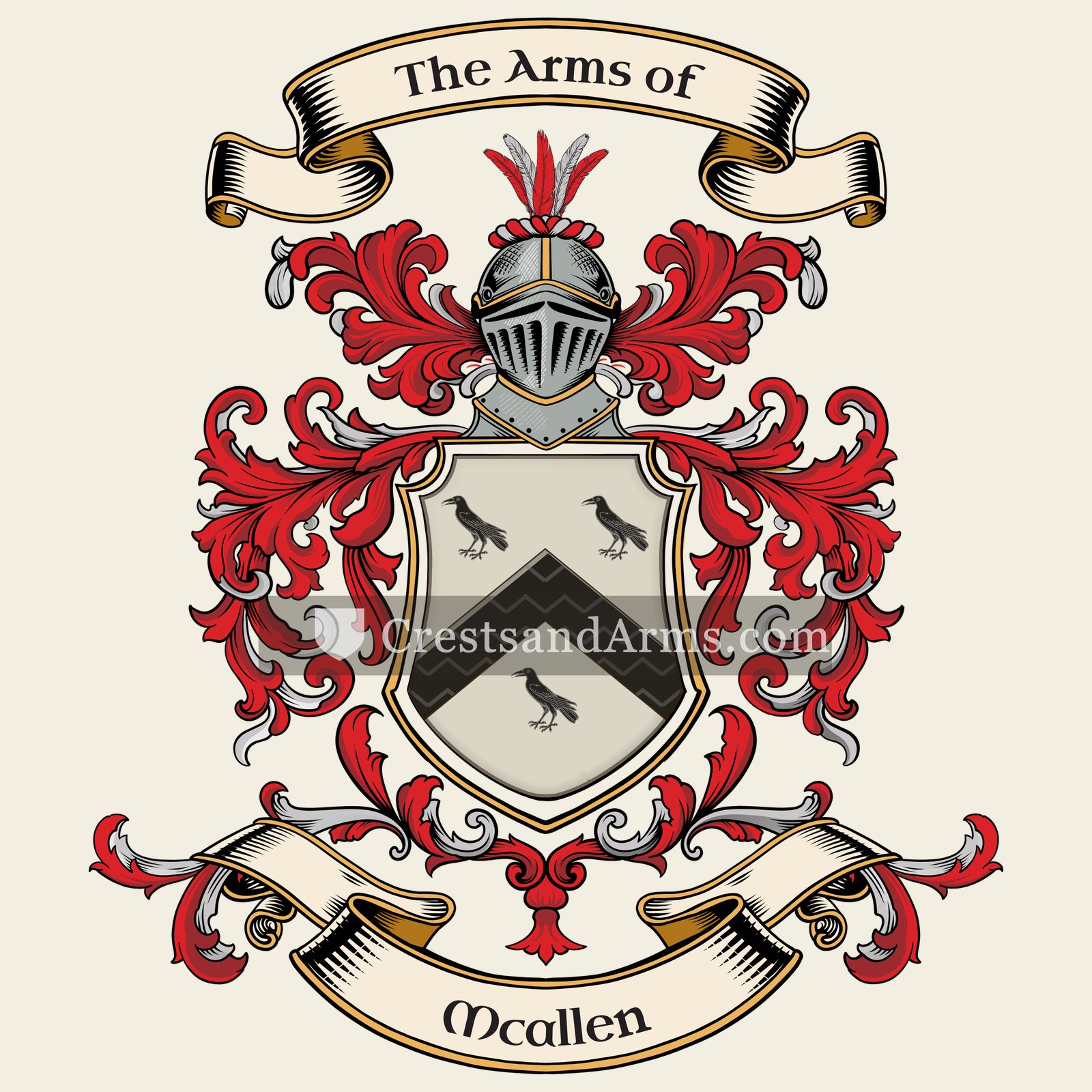 The Mcallen coat of arms, drawn from the recorded blazon