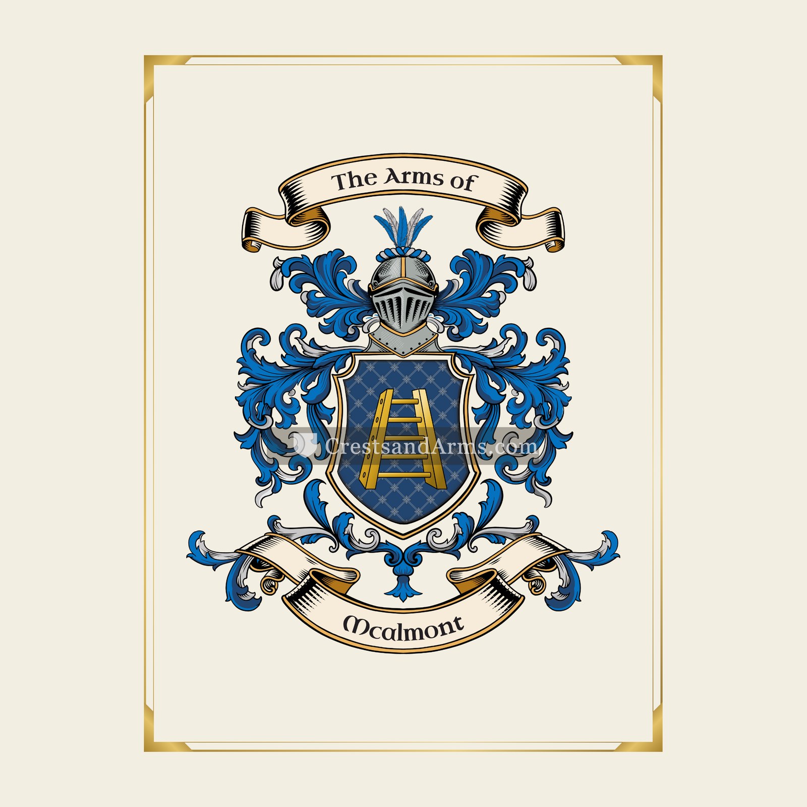 With gold border
