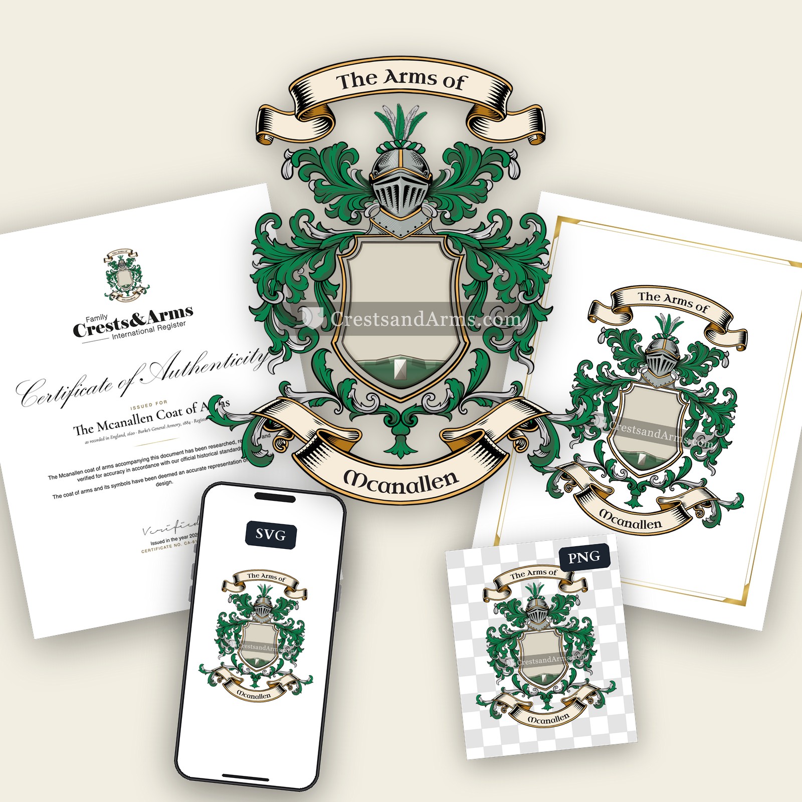 The Mcanallen arms on the coat of arms — digital pack