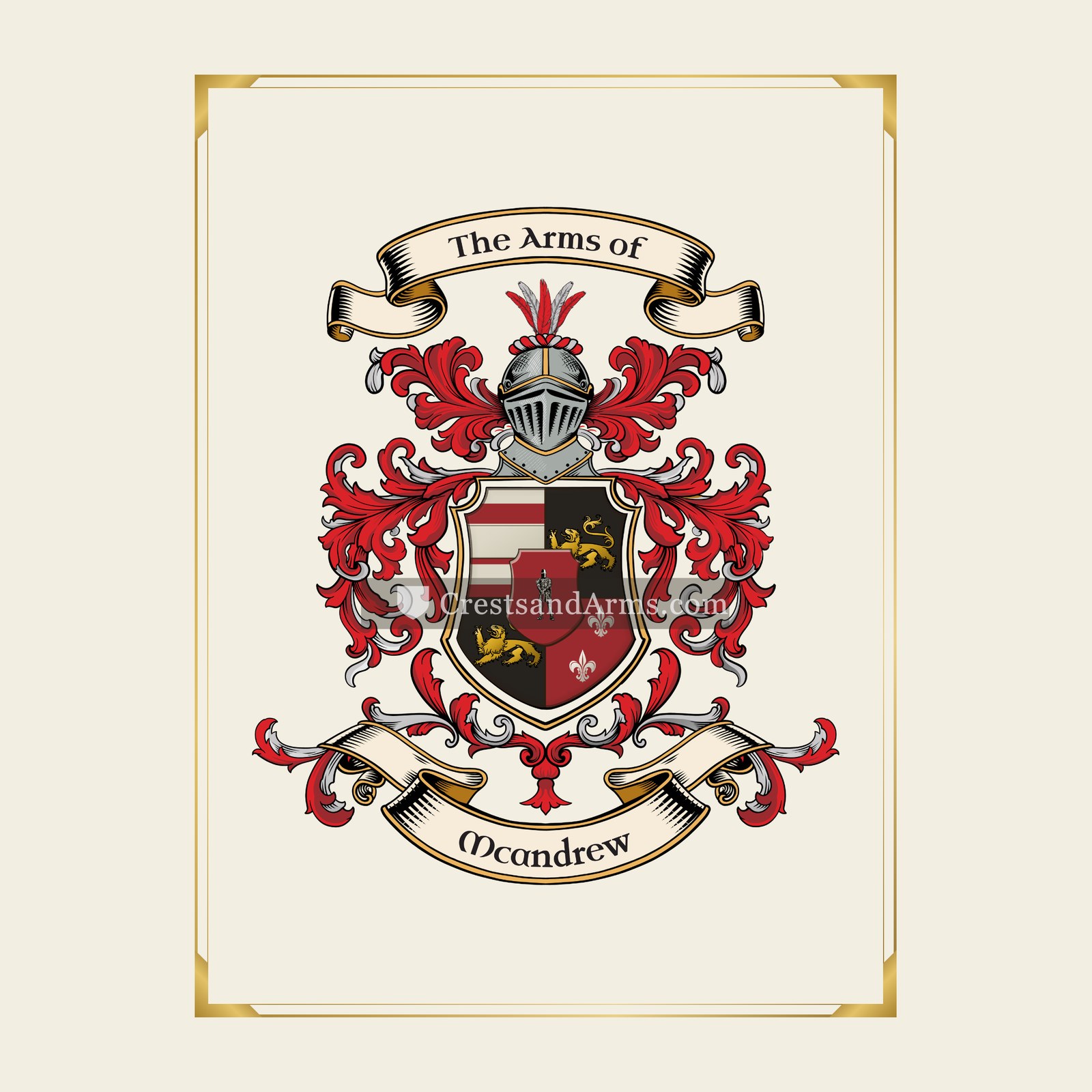 With gold border