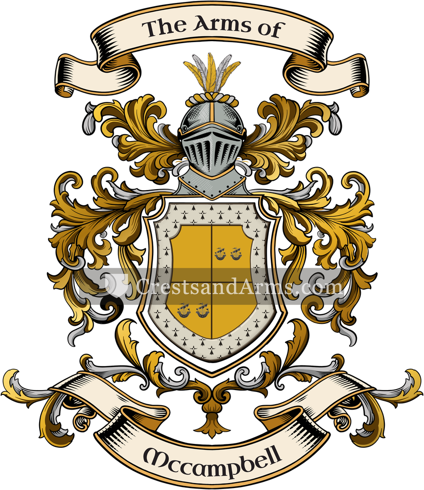The Mccampbell coat of arms, drawn from the recorded blazon