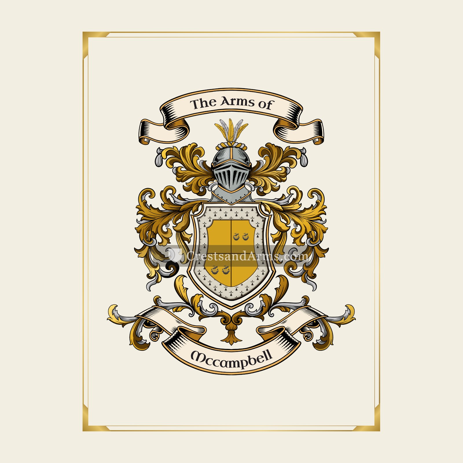 With gold border
