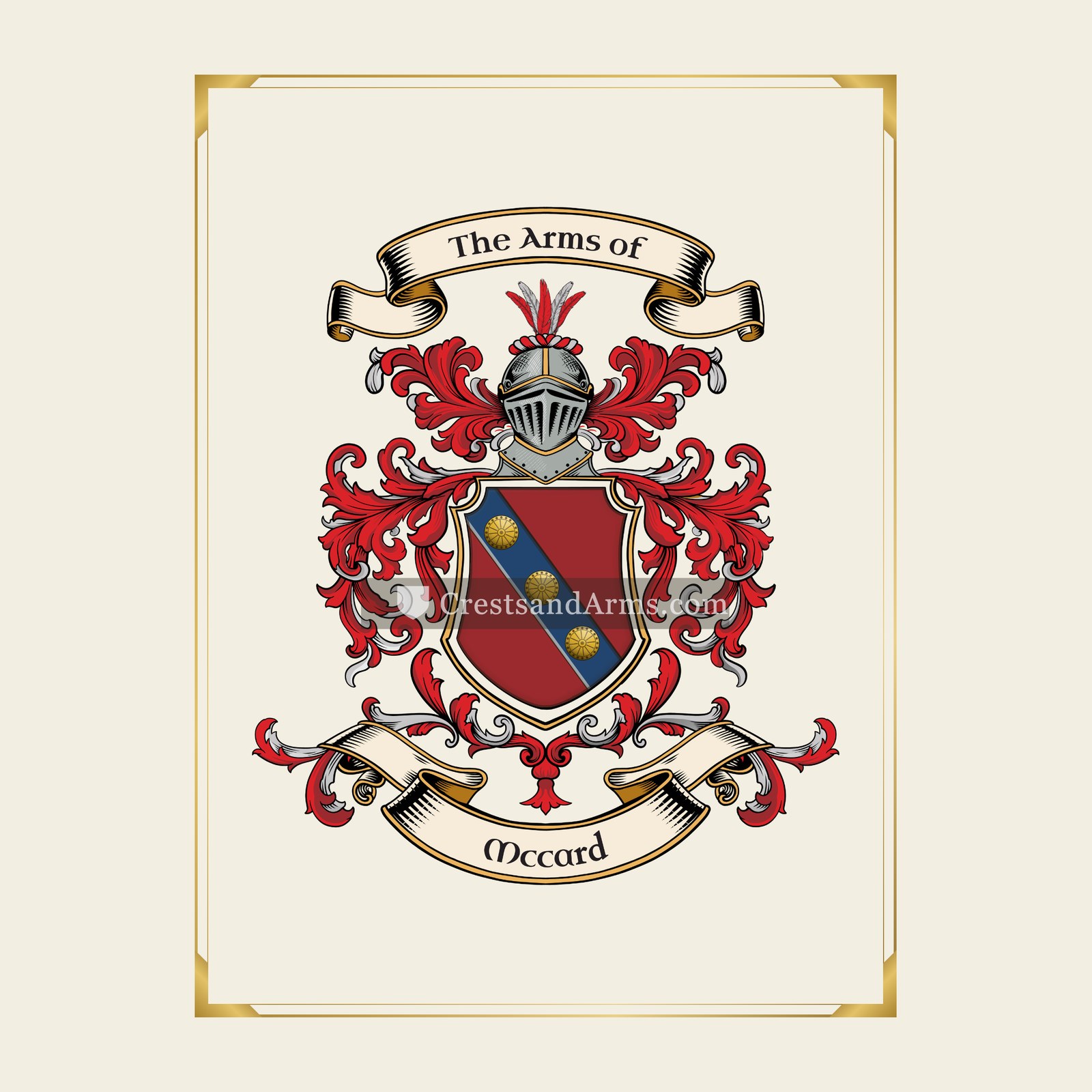 With gold border