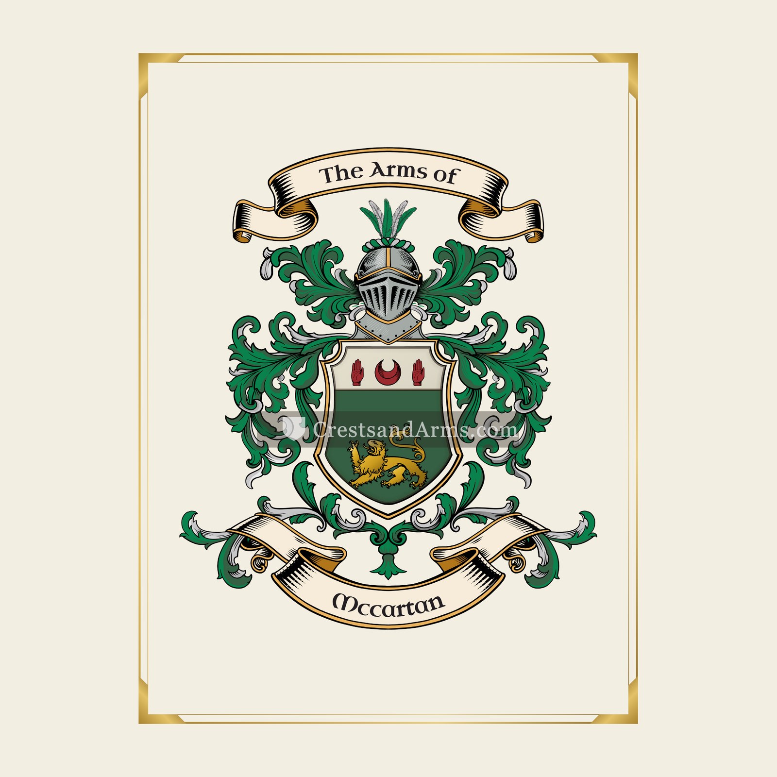 With gold border