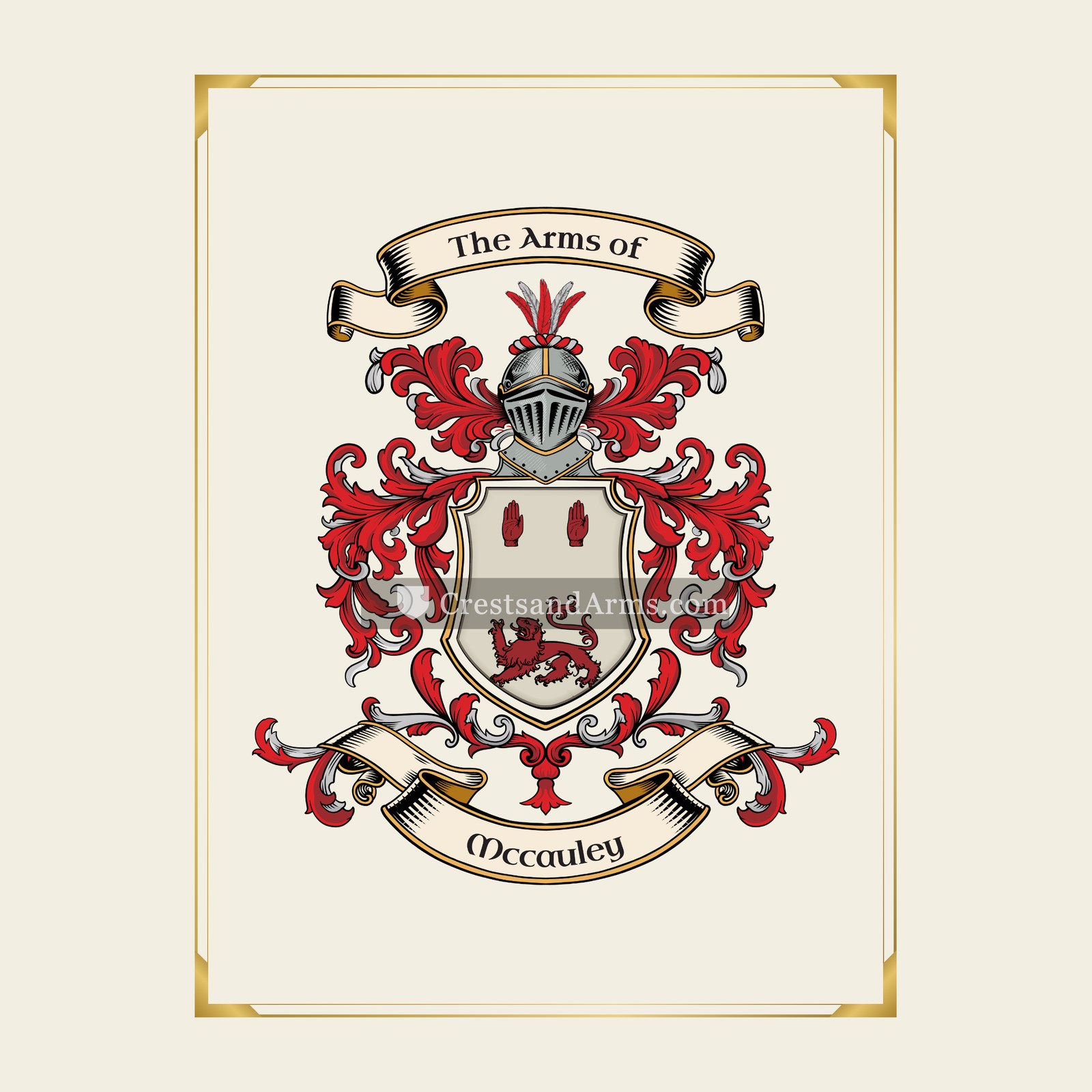 With gold border