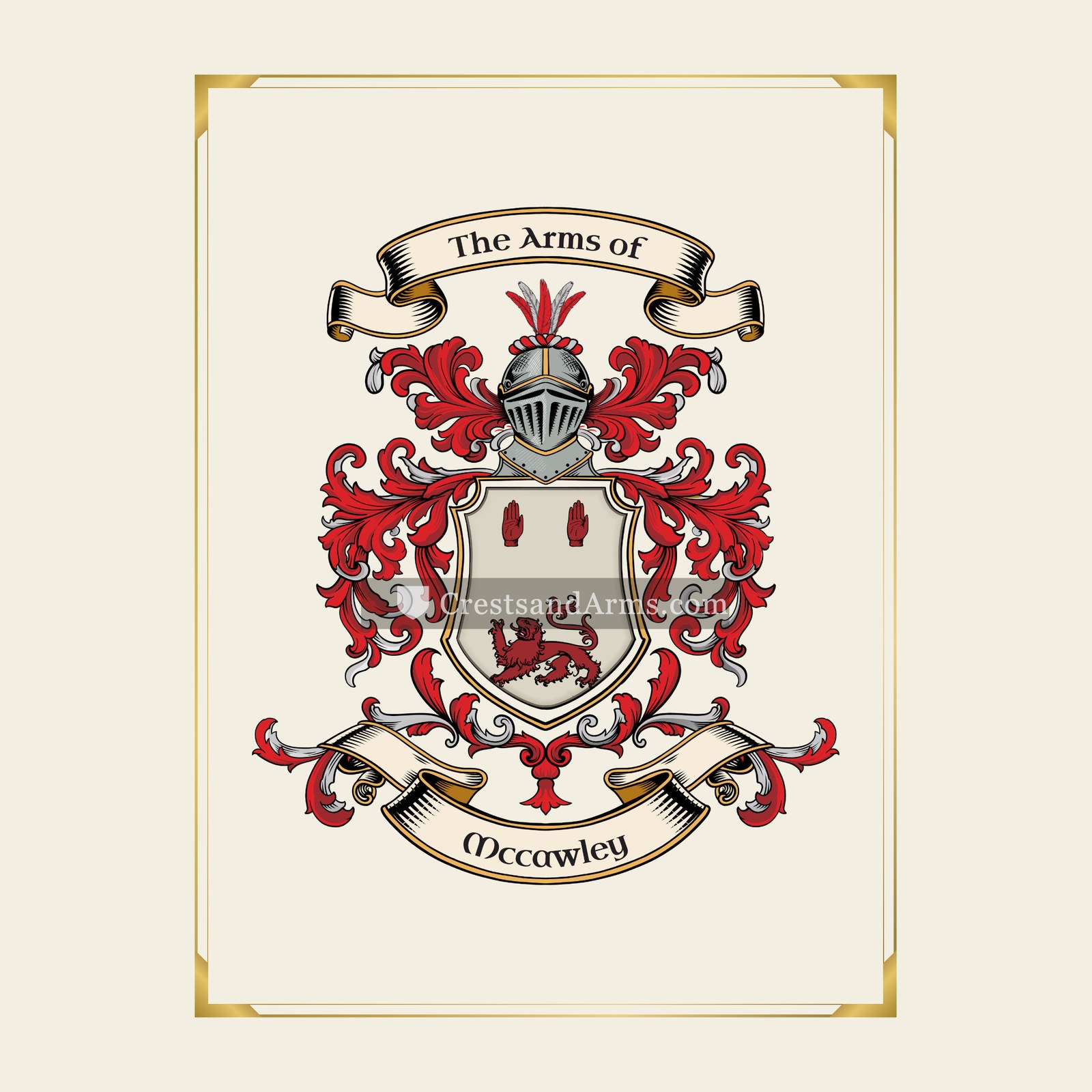 With gold border