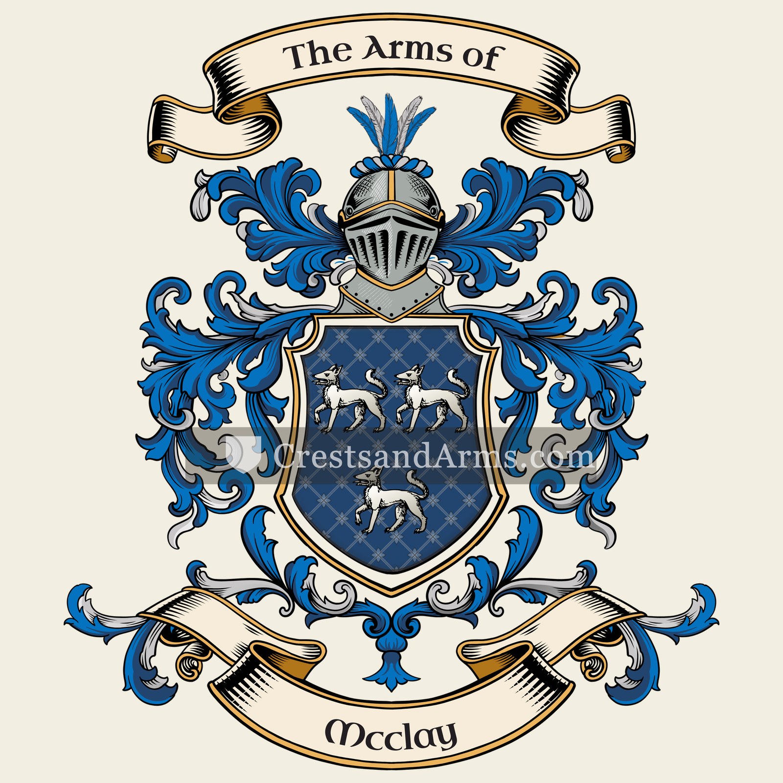 The Mcclay coat of arms, drawn from the recorded blazon