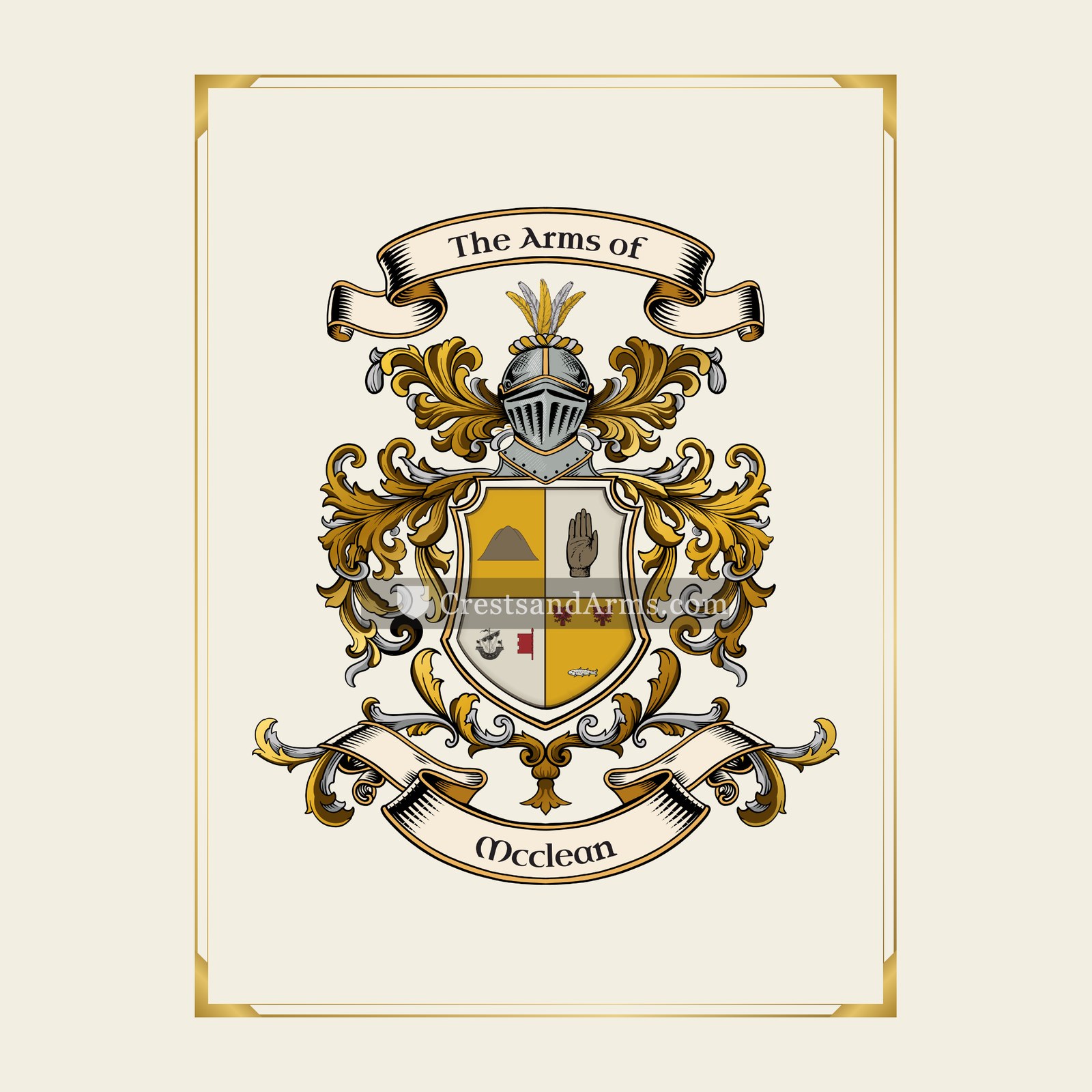 With gold border