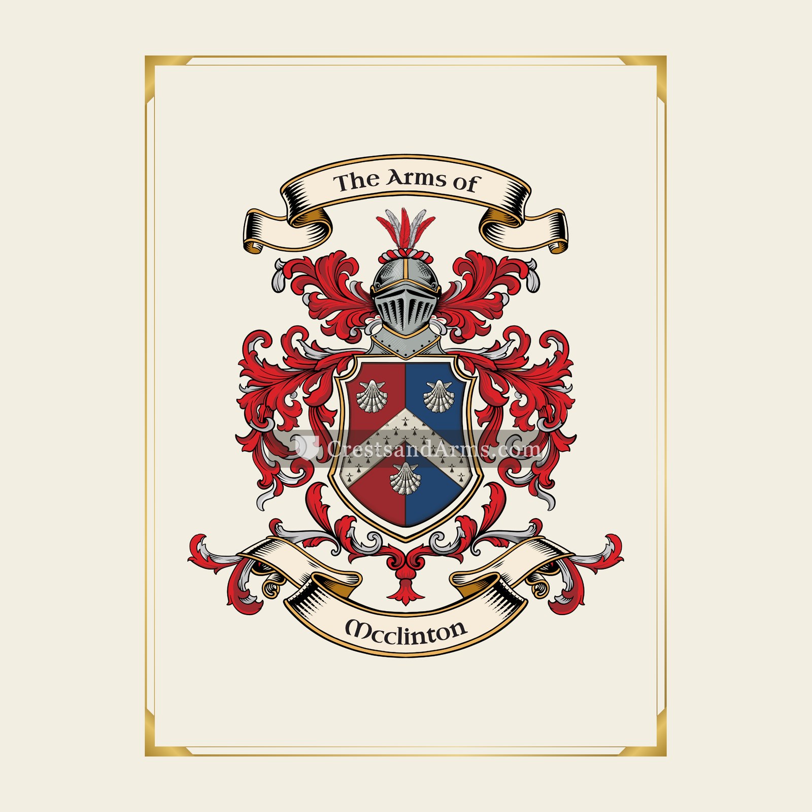 With gold border