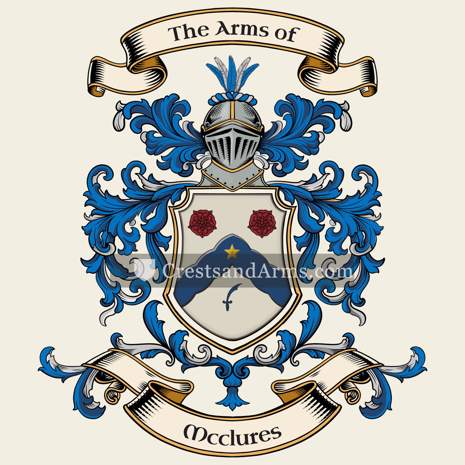 The Mcclures coat of arms, drawn from the recorded blazon