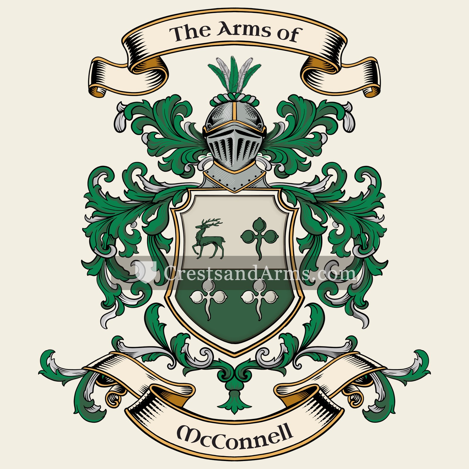 The McConnell coat of arms, drawn from the recorded blazon