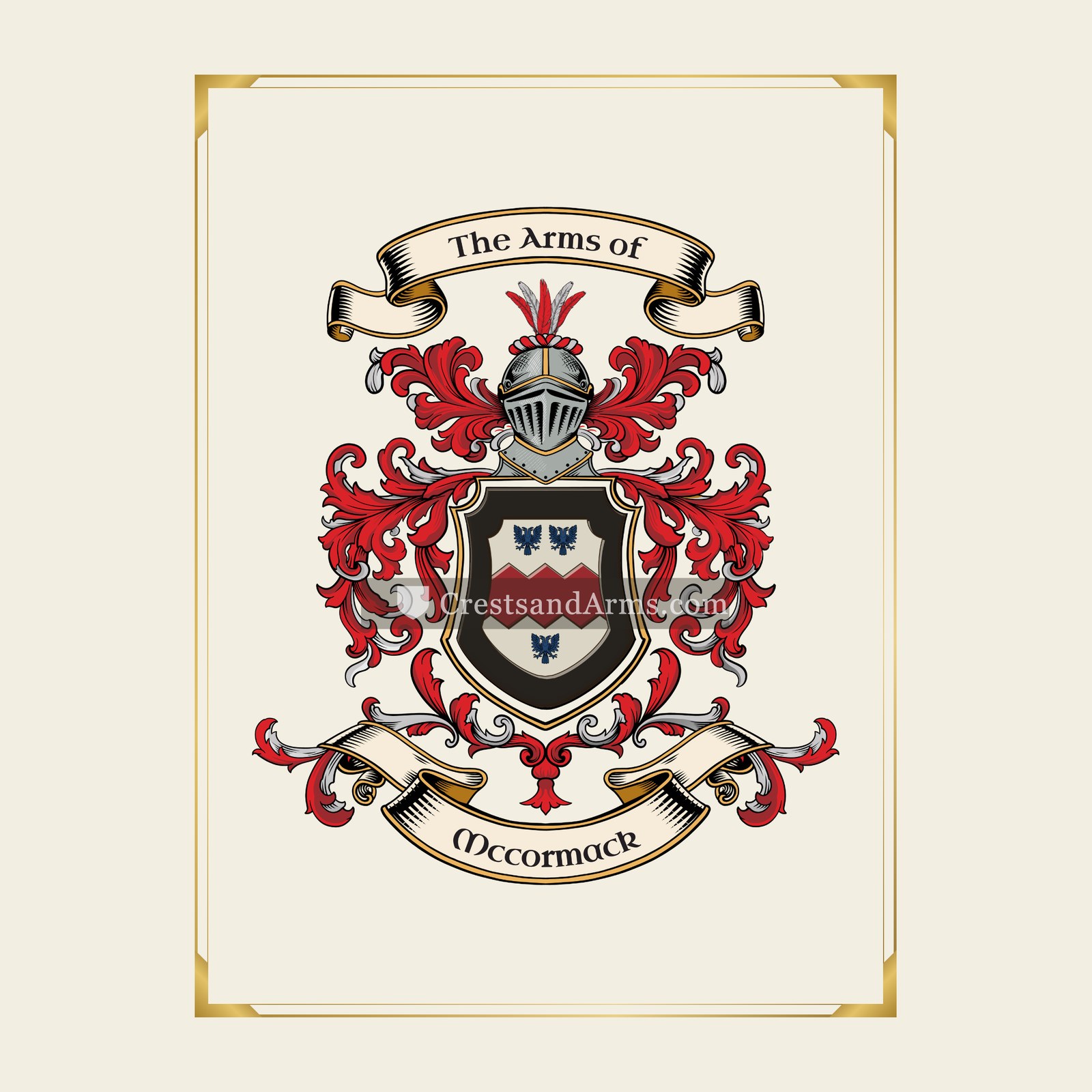 With gold border