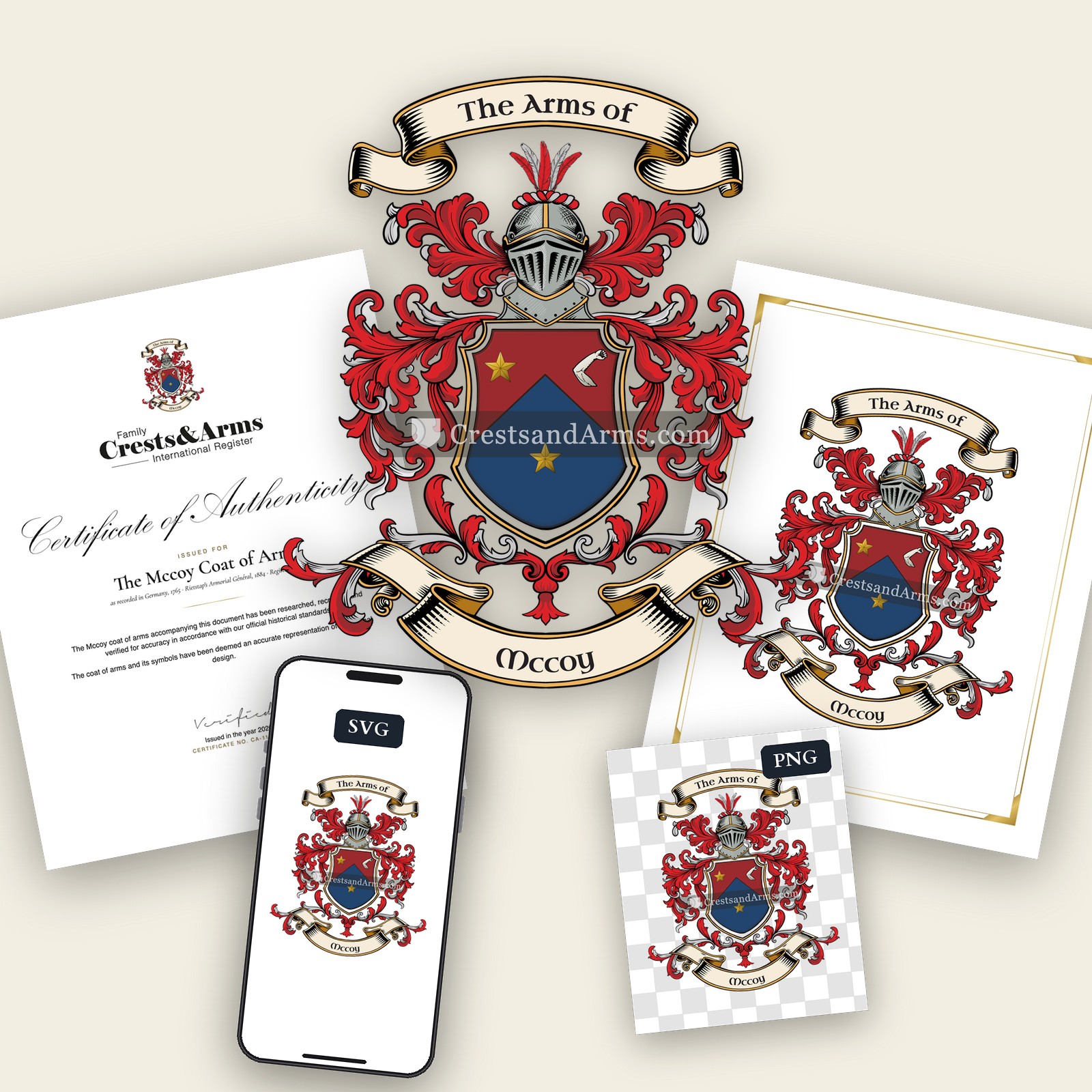 The Mccoy arms on the coat of arms — digital pack