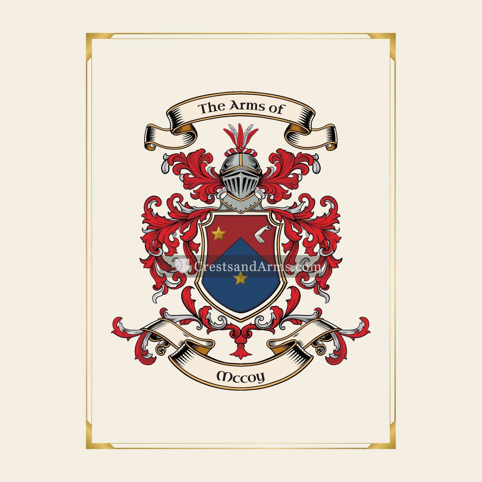 With gold border