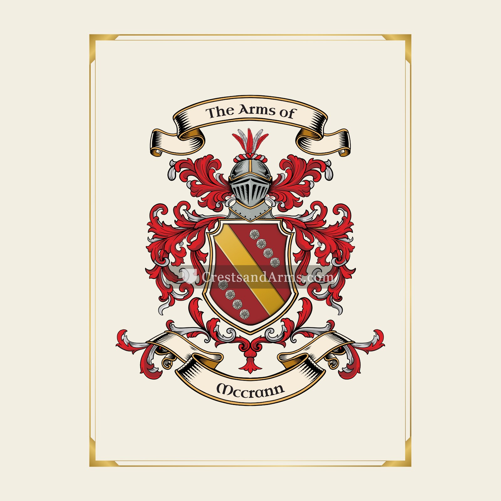 With gold border