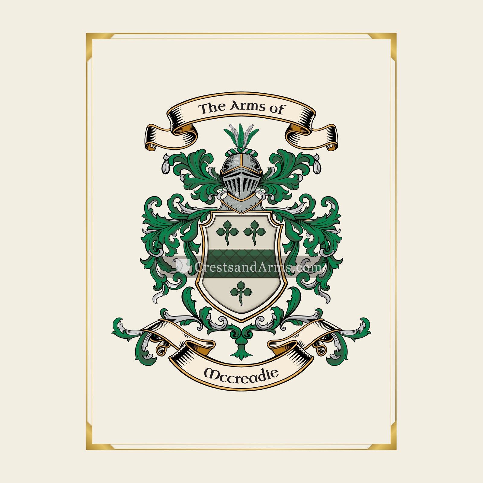 With gold border