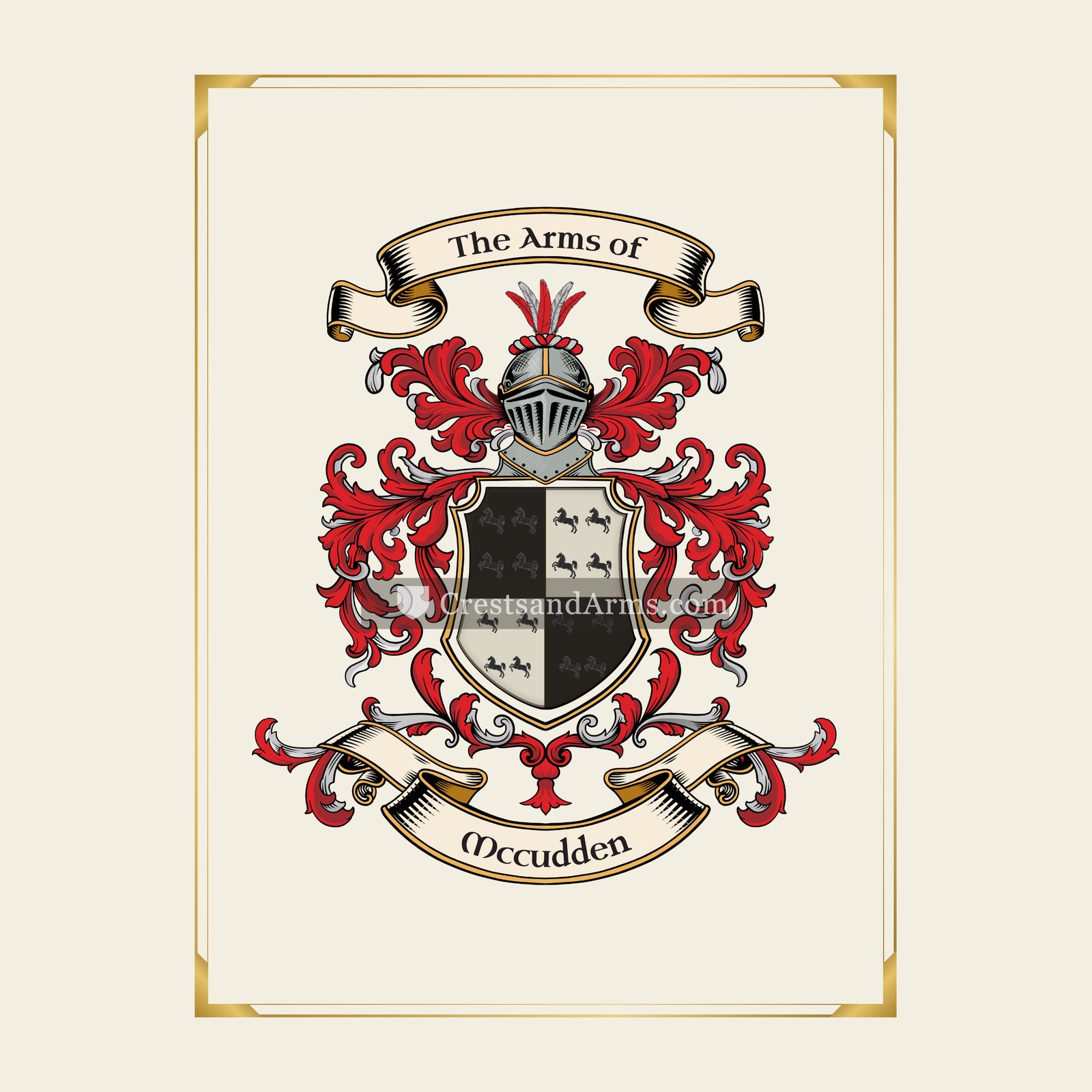 With gold border