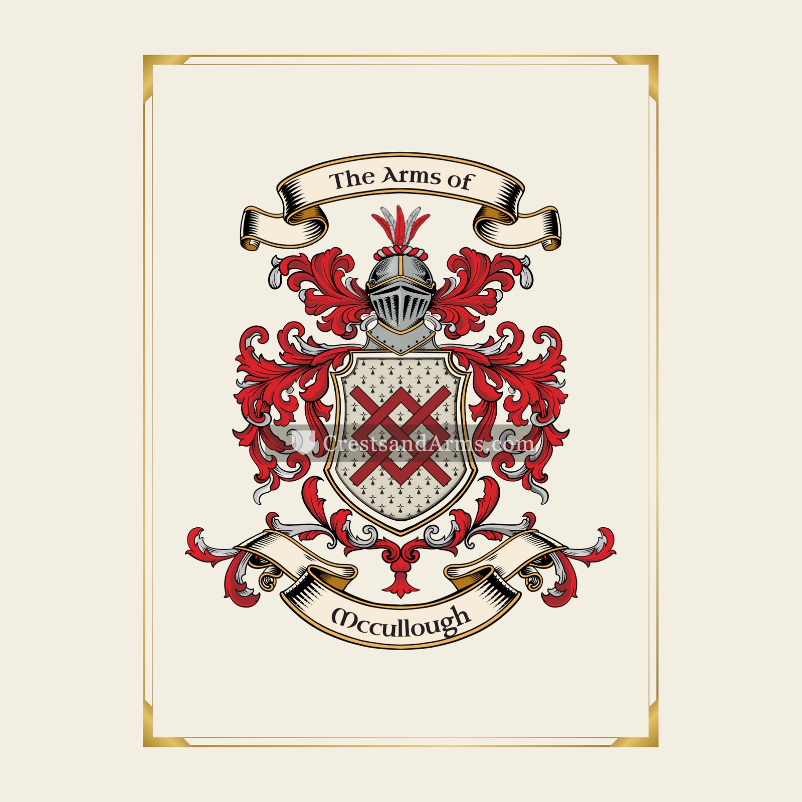 With gold border
