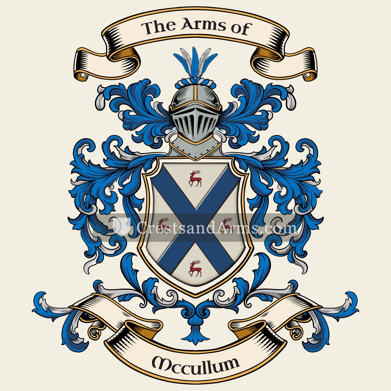 The Mccullum coat of arms, drawn from the recorded blazon
