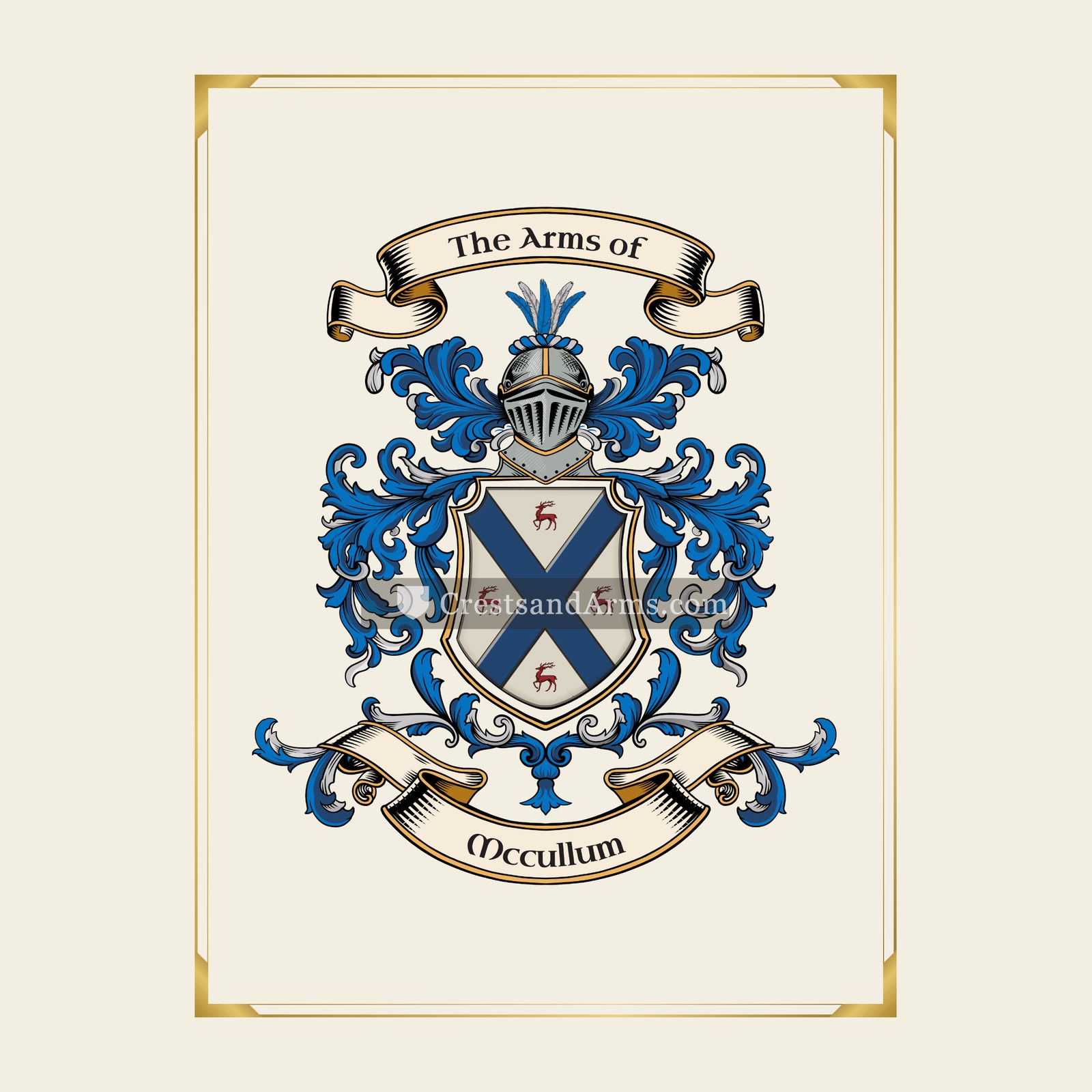 With gold border