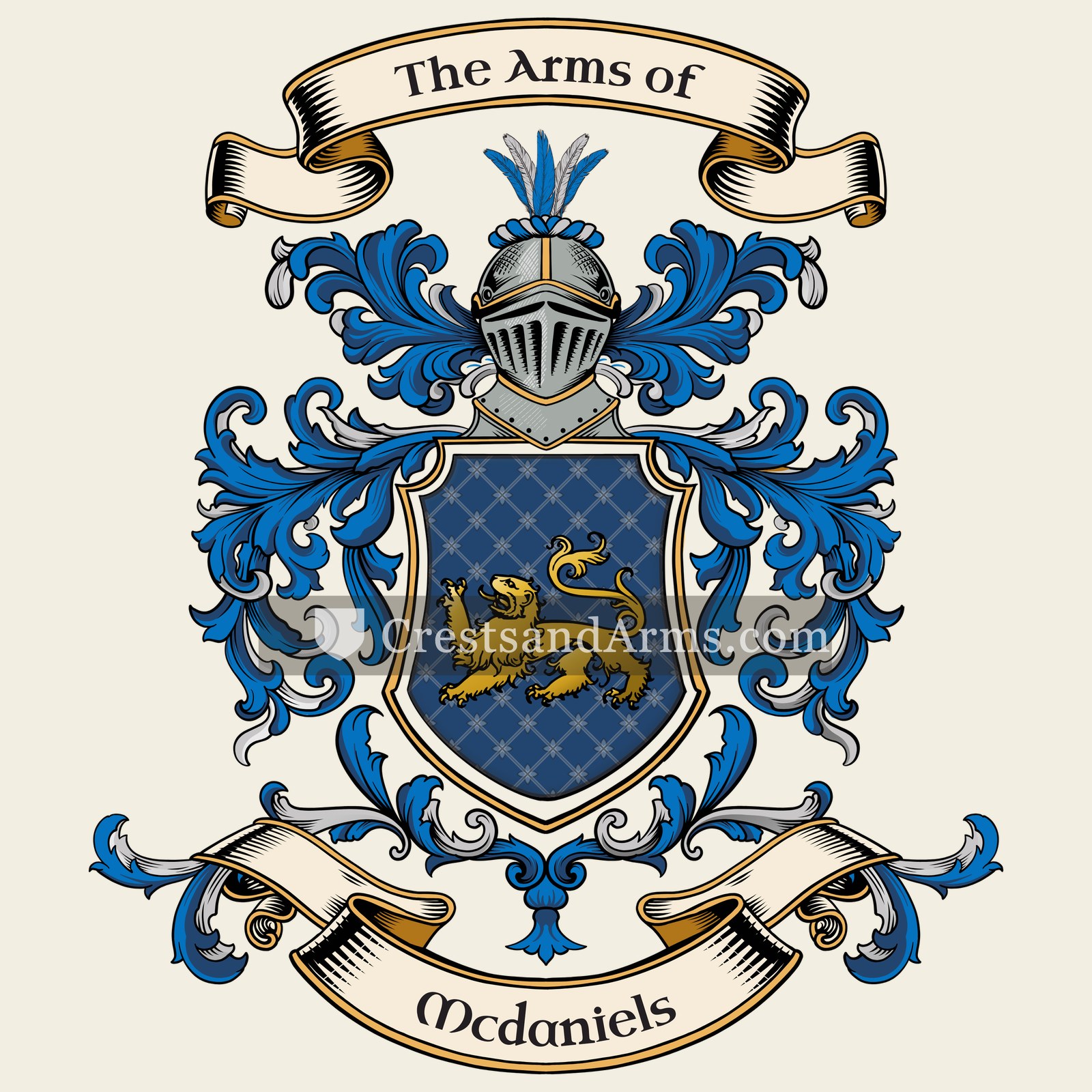 The Mcdaniels coat of arms, drawn from the recorded blazon