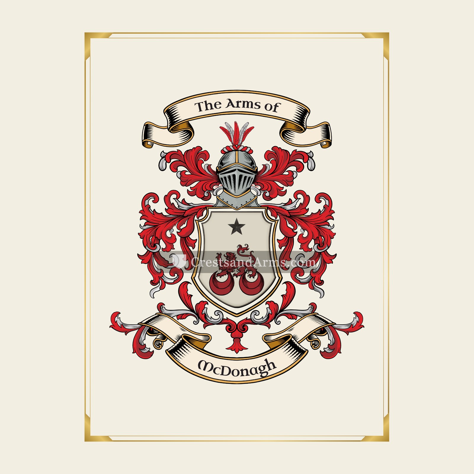 With gold border