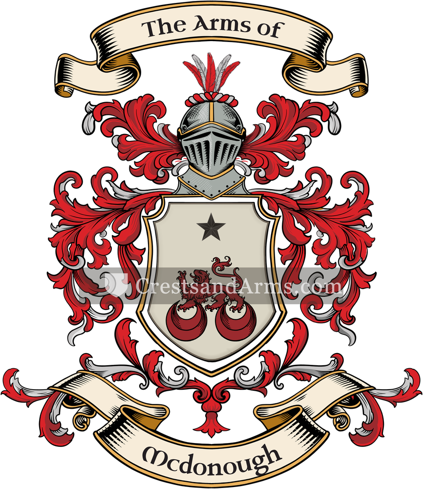 The Mcdonough coat of arms, drawn from the recorded blazon