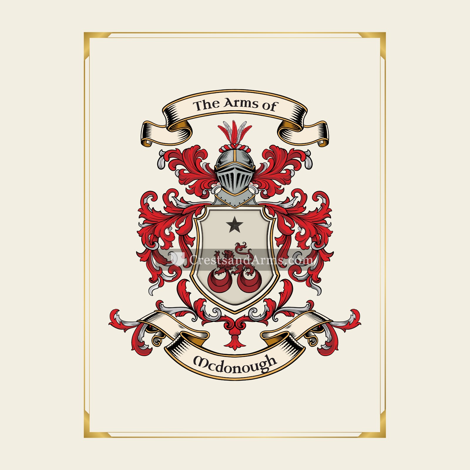 With gold border