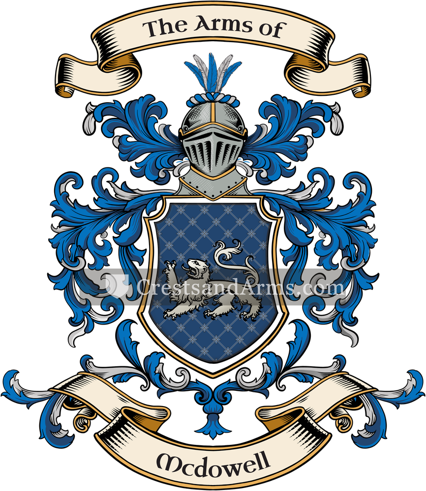 The Mcdowell coat of arms, drawn from the recorded blazon