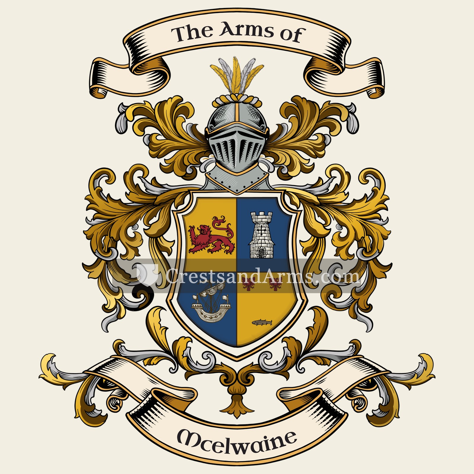 The Mcelwaine coat of arms, drawn from the recorded blazon