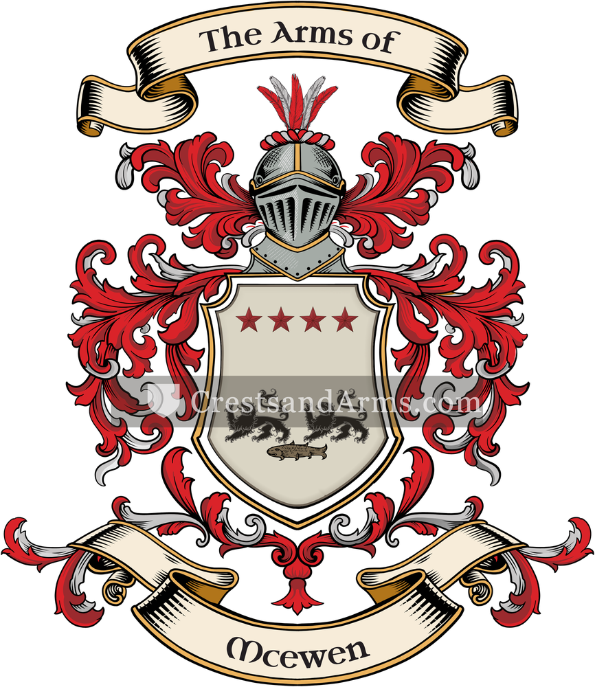 The Mcewen coat of arms, drawn from the recorded blazon