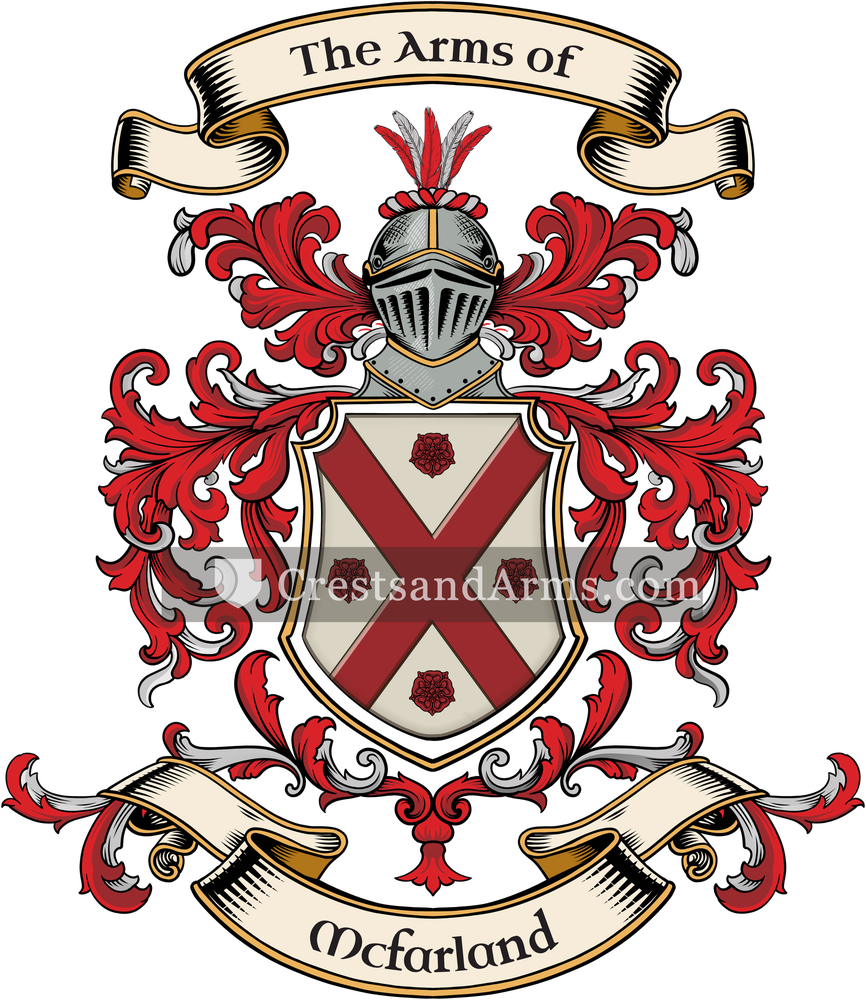The Mcfarland coat of arms, drawn from the recorded blazon