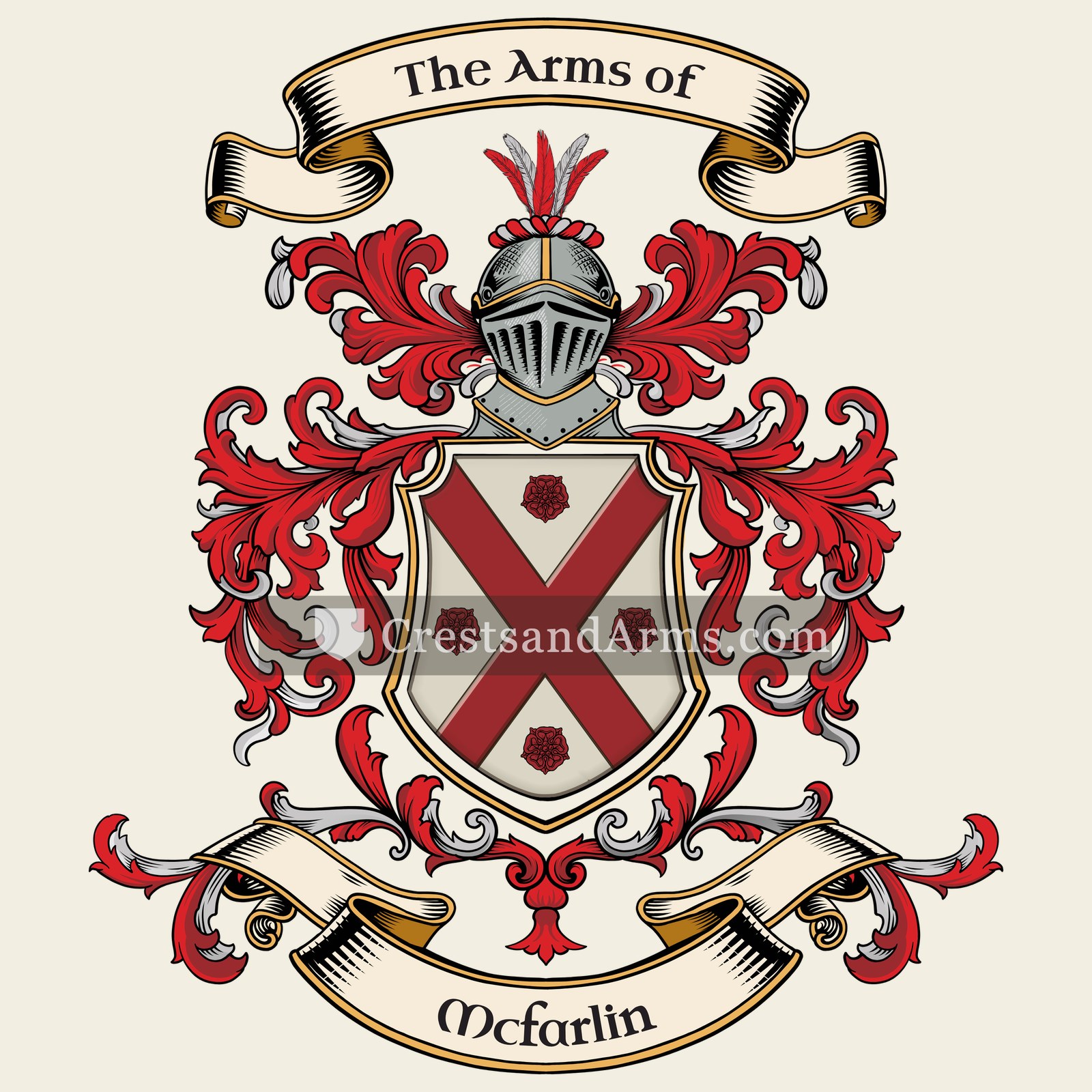 The Mcfarlin coat of arms, drawn from the recorded blazon