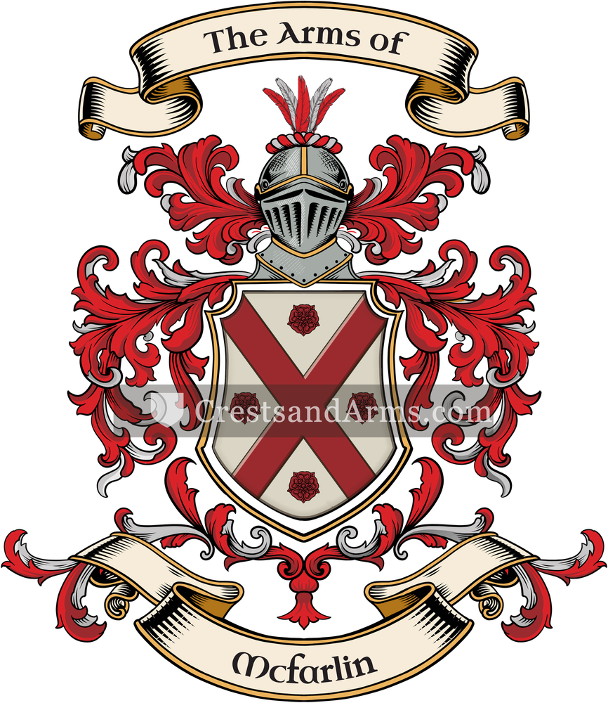The Mcfarlin coat of arms, drawn from the recorded blazon
