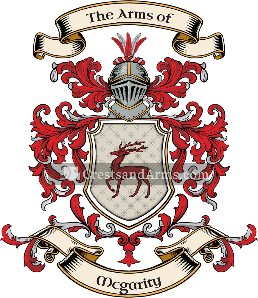 The Mcgarity coat of arms, drawn from the recorded blazon