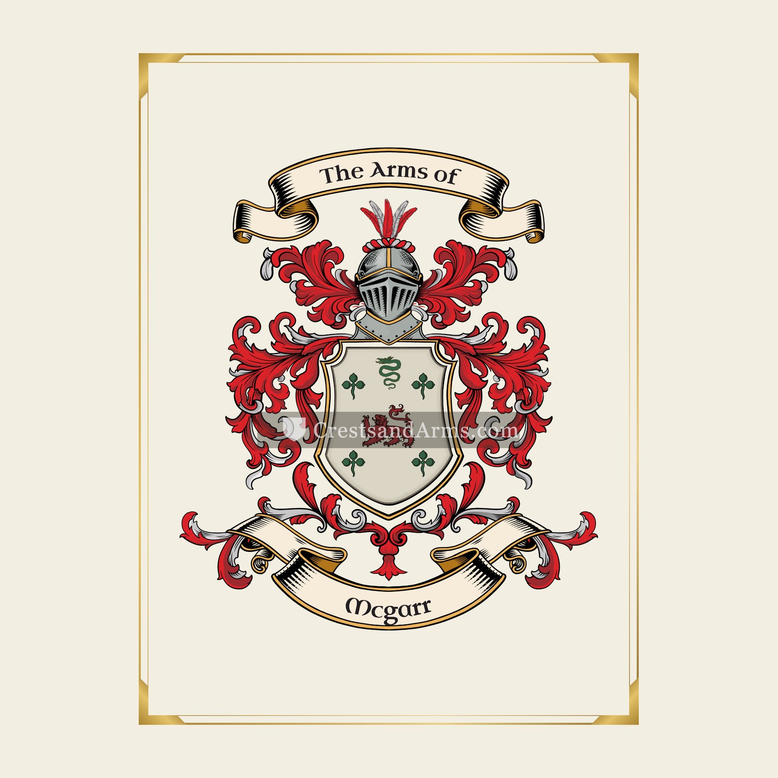 With gold border