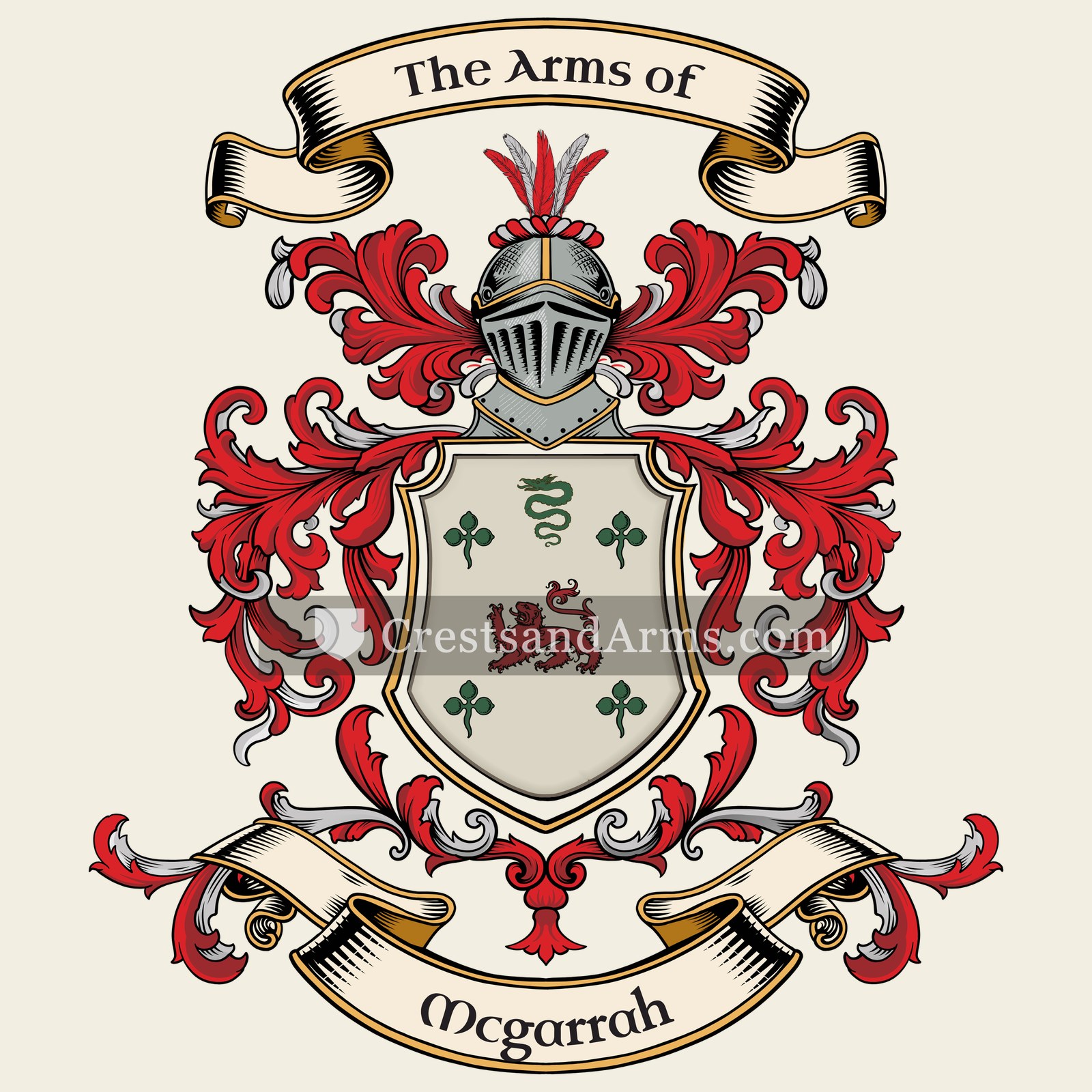 The Mcgarrah coat of arms, drawn from the recorded blazon