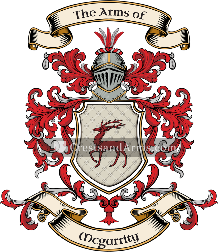 The Mcgarrity coat of arms, drawn from the recorded blazon