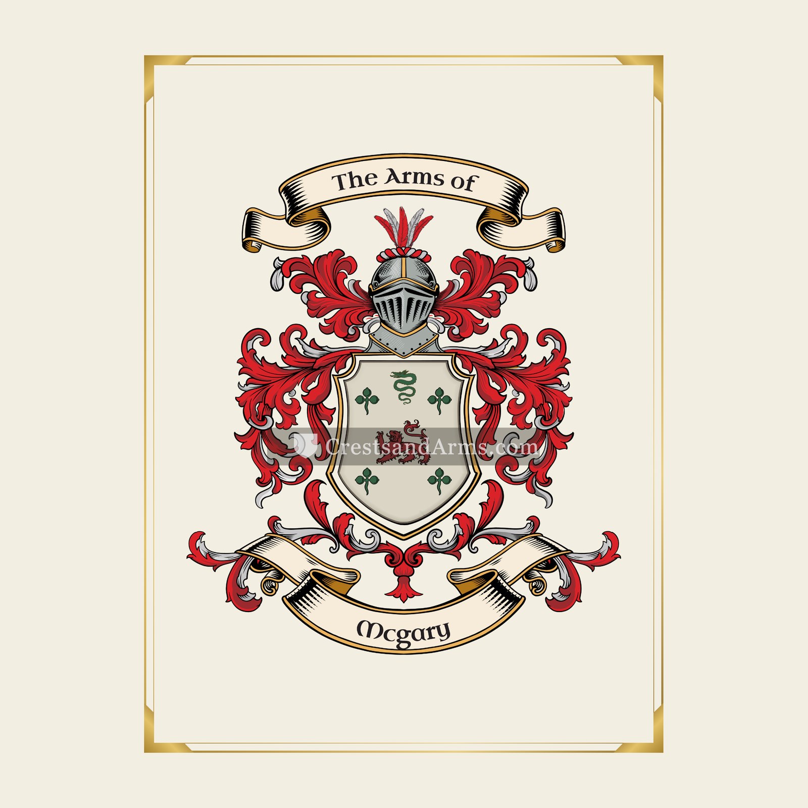 With gold border